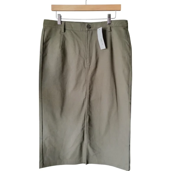 AMOUR VERT Lina Organic Cotton Skirt In Calla Green Size L - Picture 3 of 9